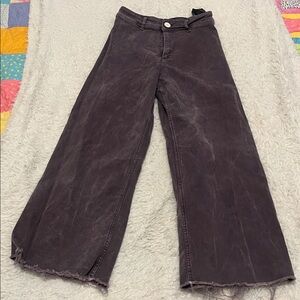 Zara Washed Purple Flare Jeans